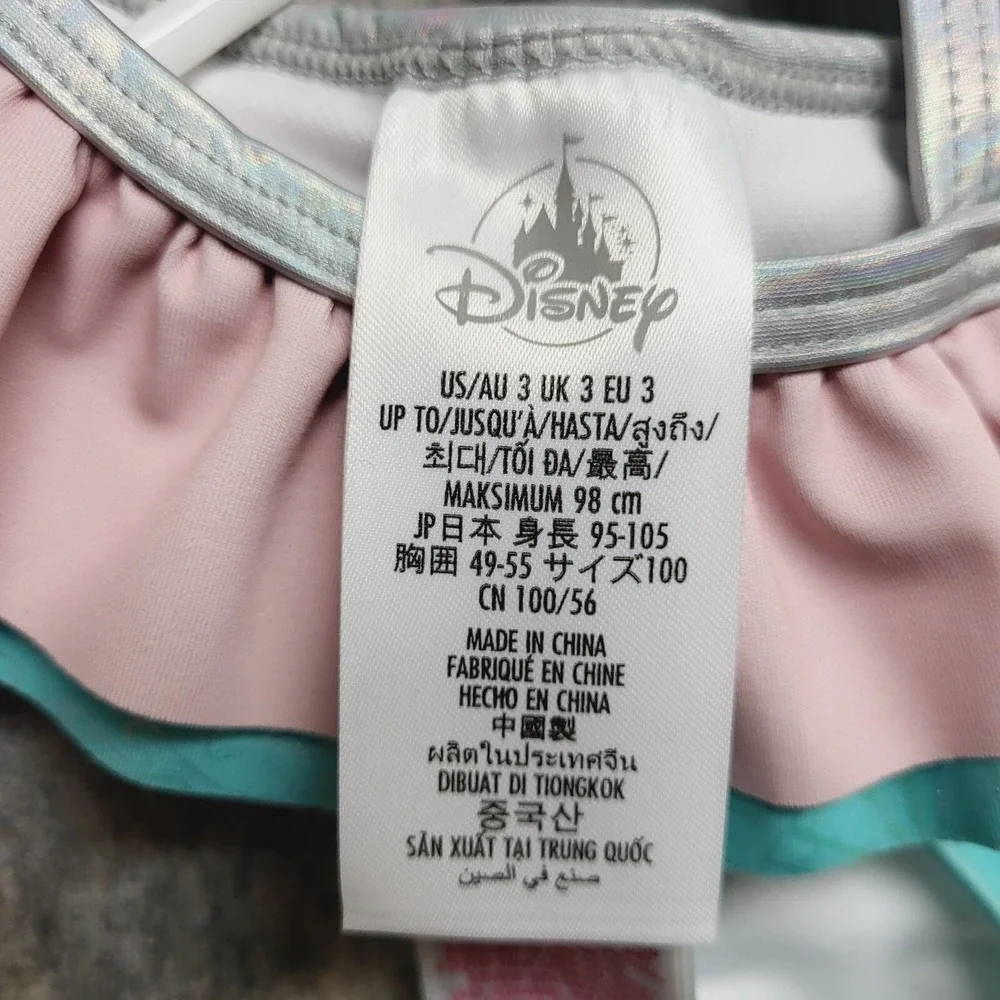 Disney Swimsuit Girls 3 Ariel The Little Mermaid Colorful UPF 50+ Sleeveless